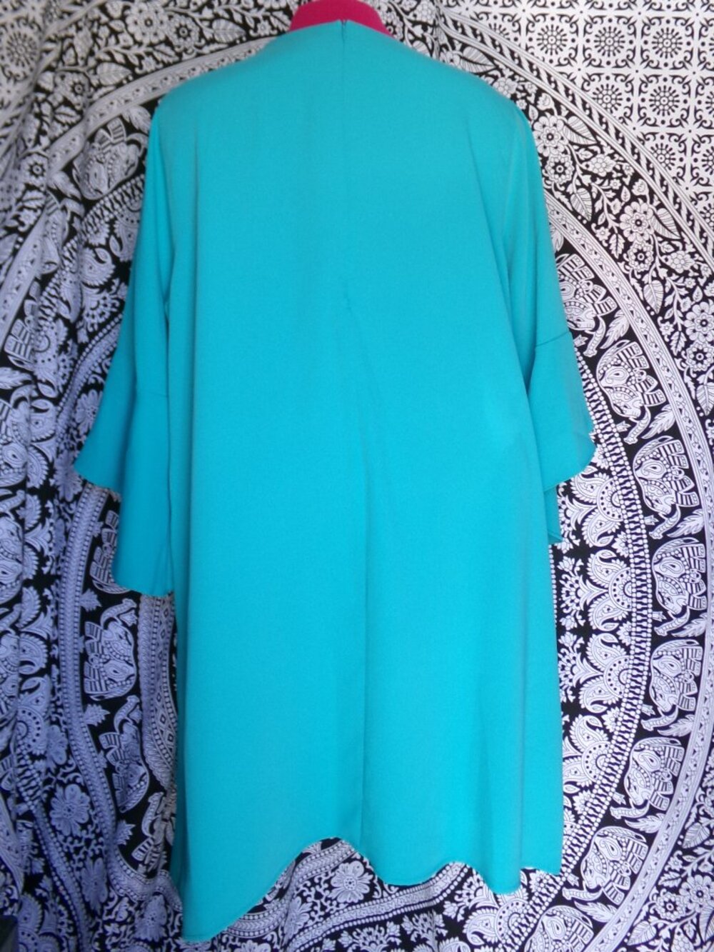 Caroline Rose Teal Dress Sz L - Picture 5 of 7